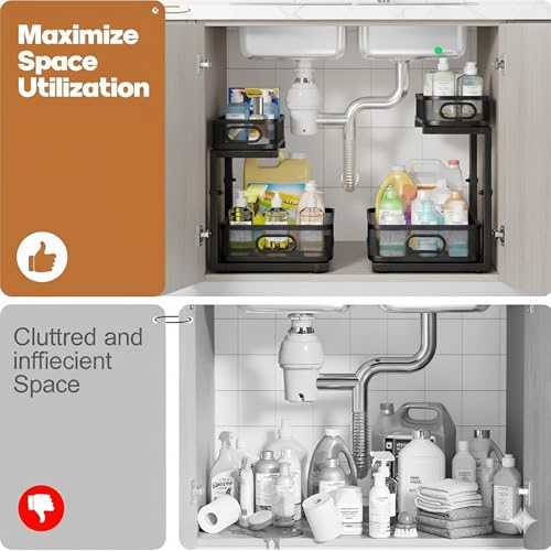 2 Pack Under Sink Organizer, Dual-Layer Pull Out Mes | All Products - Image 6