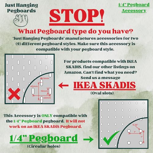 'Just Hanging Pegboards' 1/4" Pegboard Angled | Home Organization - Image 3