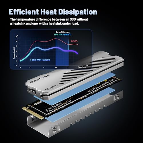 Bestoss 2TB PCIe4.0 NVMe M.2 2280 SSD with Heatsink, PS5 Storage - Image 7