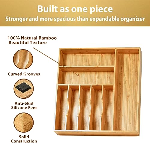 Umilife Large Kitchen Drawer Organizer, 19"x20" Silverware - Image 3