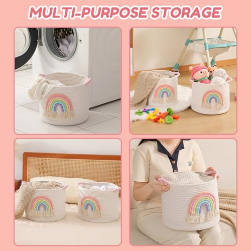 Toy Storage Baskets Woven Cotton Rope Storage Basket - Image 7