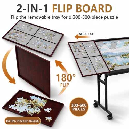 Foldable Puzzle Table 1500 Pcs with Sliding & Detachable - Image 5