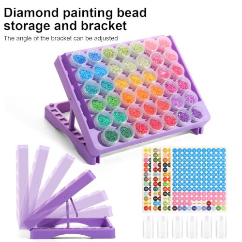 Diamond Art Painting Dot Storage Bottle With Holder Pink - Image 4