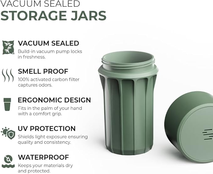Staze Preserve Vacuum Sealed Storage Jars (148ml) | Food Storage Container with Protection - (MARSH)