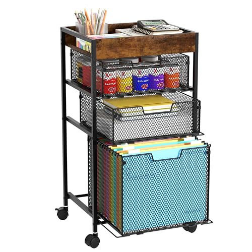 Rolling File Cart with Drawers - 4 Tier Under Desk Storage - Image 2