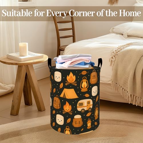Camping Laundry Basket, Cute Campfire Foldable Oxford Cloth - Image 4