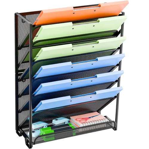 Simple Trending Wall File Organizer, Mesh 7-Tier Vertical Hanging - Image 2
