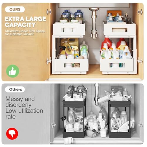 Under Sink Organizer, 2-Tier Dual Pull Out Cabinet Organizer - Image 6
