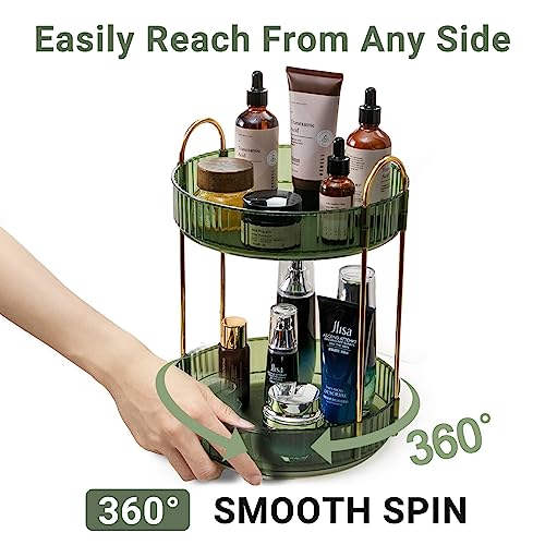 Asayuee 360 Rotating Makeup Organizer for Vanity,2 Tier - Image 4