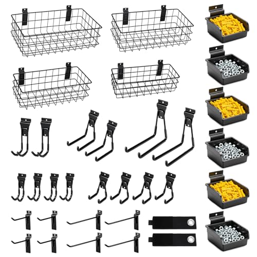 34PCS Slatwall Accessories Set: Baskets, Hooks Set, Screw Bins - Image 2