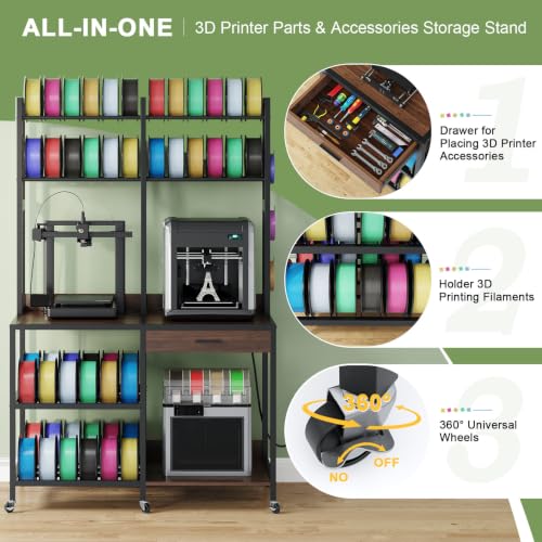 3D Printer Stand with Filament Storage, Table with Top Shelf - Image 4