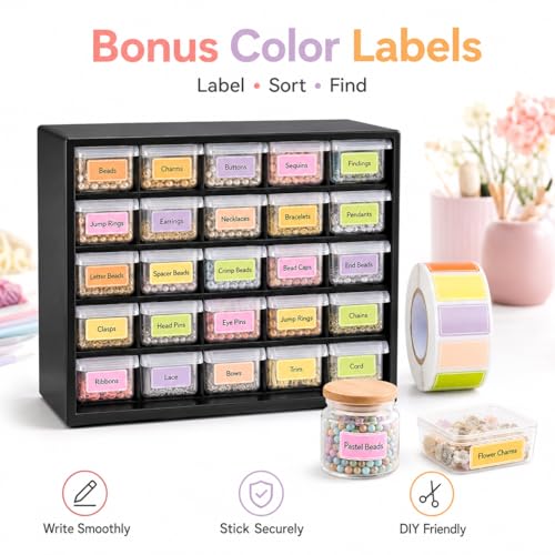 25 Drawer Plastic Small Parts Organizer, Storage Bin with Drawers - Image 7