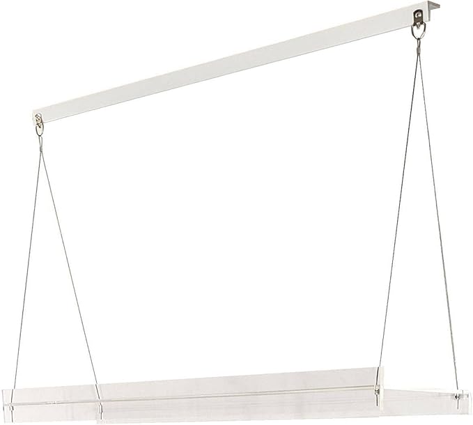 Hanging Acrylic Shelves for Windows (34" Wide, 1 Shelf - 26" Tall)