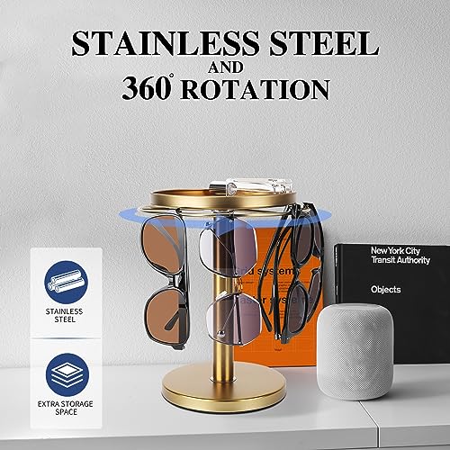 kondyfayo 360° Rotating Sunglass Organizer Storage, Stainless - Image 5