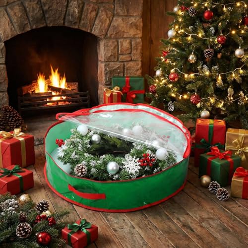 Aliceset 4 Pack Wreath Storage Bags, 36 x 36 x 7.8 Inch - Image 3
