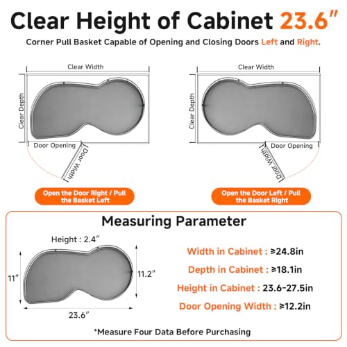 Blind Corner Cabinet Pull Out 2-Tier Swing Tray Organizer - Image 3