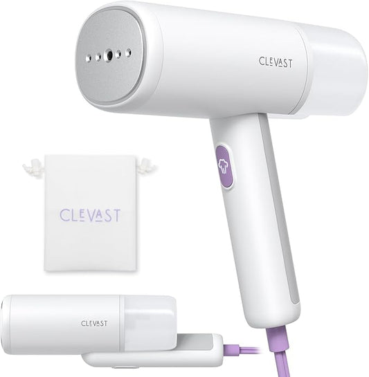 CLEVAST Steamer for Clothes - Portable Garment Steamer, Handheld Foldable Travel Size, Wrinkle Remover, 30-Second Fast Heat Up, 1000W Powerful Steam Output, 120V Only