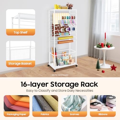 Ribbon Holder Organizer Rack,Double-Sided 16-TierRibbon - Image 5