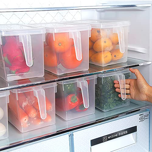 Sooyee 4 Pack 5L Fridge Organizer with Handle & Lid, Clear - Image 3