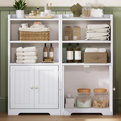 ChooChoo Small Bathroom Storage Cabinet with 2 Door and Shelves - Image 4