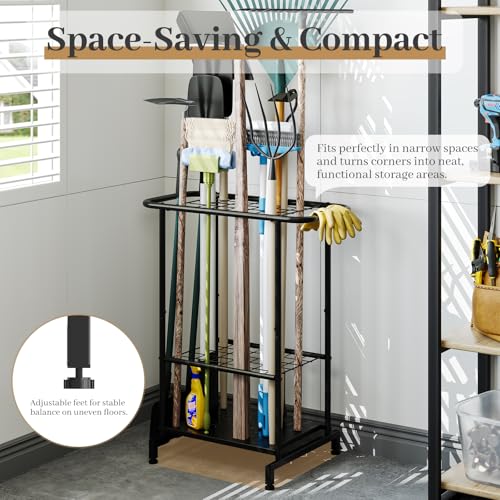 Garden Tool Organizer with Wheels, Heavy Duty Metal Garage - Image 7