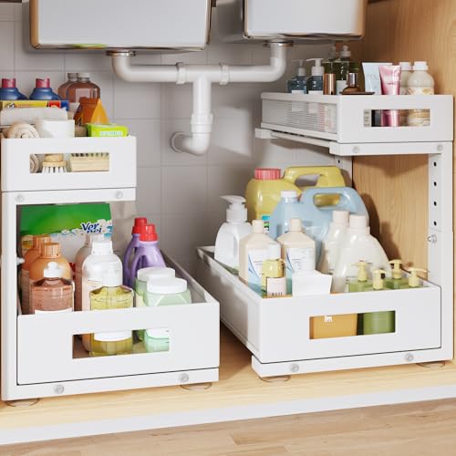 2-Pack Under Sink Storage Organizer, Large 2-Tier El | Under Sink Stor - Image 2