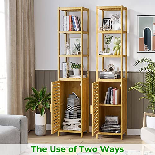 VIAGDO Storage Tall Slim Cabinet with Shutter Door and 3 Tier - Image 8