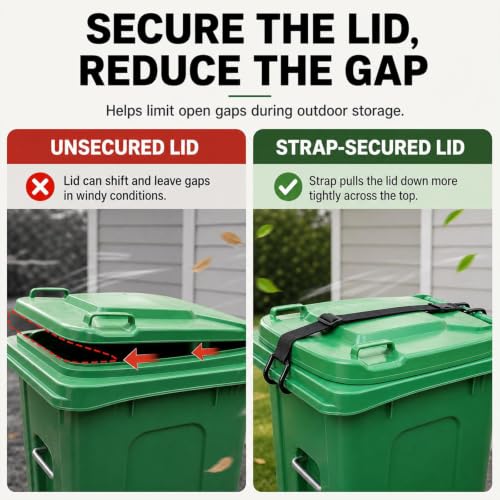 2 Pack Metal Double Claw Trash Can Lid Lock, Bear Proof Strap - Image 5