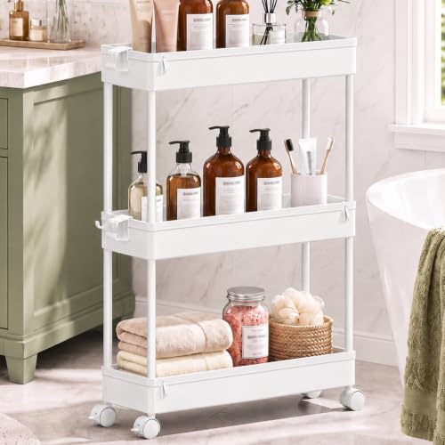 SPACEKEEPER Slim Rolling Storage Cart, 3 Tier Bathroom Cart - Image 2