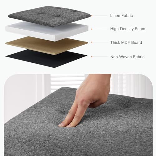 Sweetcrispy 43 Inch Folding Storage Ottoman Bench, Ottoman - Image 6