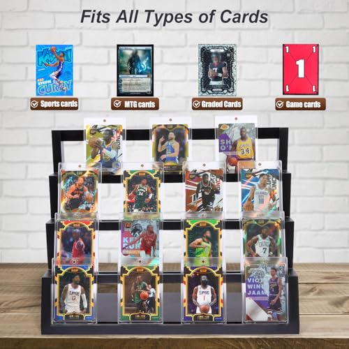 4-Tier Graded Trading Baseball Football Sports Card Display - Image 6