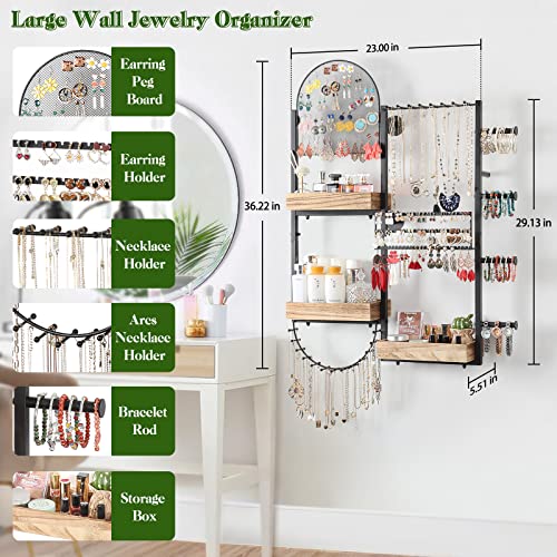 Keebofly Large Jewelry Organizer - Big Wall Mount Ha | Jewelry Organiz - Image 3