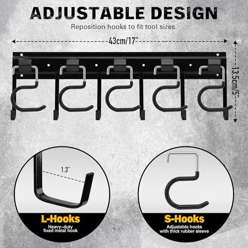 68'' All Metal Adjustable Garden Tool Organizer: Garage - Image 3