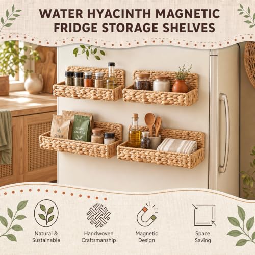 4 Pcs Magnetic Spice Rack for Refrigerator, Magnetic Shelf - Image 4