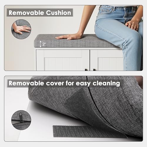 3-Tier Shoe Storage Bench with Adjustable Shelf - Image 5
