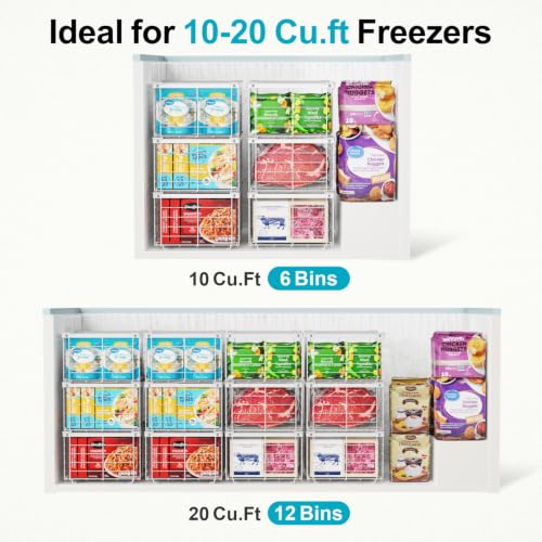 Freezer Organizer Bins - Wire Baskets for Frozen Food, 3 - Image 4