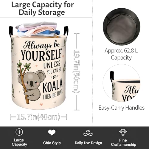 Cute Koala Laundry Basket, Foldable Oxford Cloth 19.7"x15.7" - Image 4