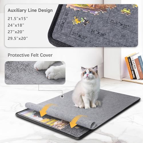 Becko US 1000 Piece Foldable Puzzle Board with 6 Sorting Trays & - Image 5