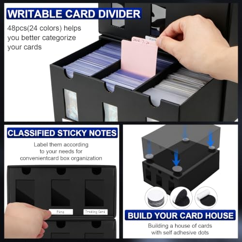 6 Pack Card Storage Box Toploader,3 Drawer,Black - Image 7