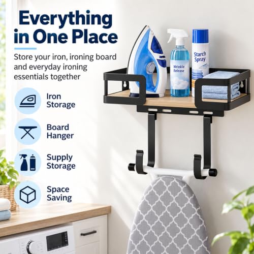 Ironing Board Hanger Wall Mount with Iron Holder for T and Y Legs - Image 3