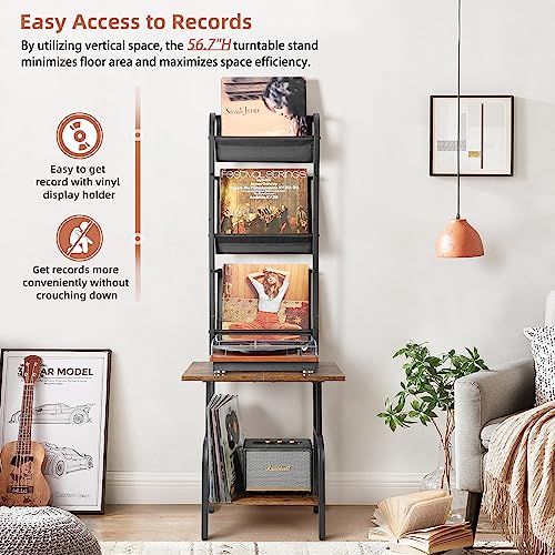 Record Player Stand with Vinyl Storage, Record Player - Image 6