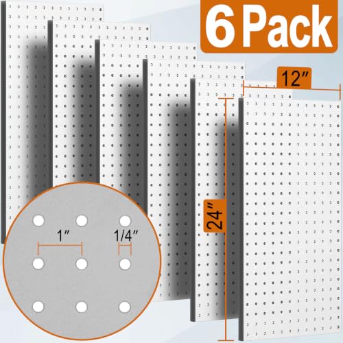 Peg Board, 6 Pack Metal Pegboard Panels and 76 Pcs Hooks - Image 4