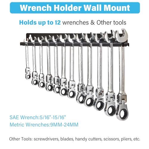 Wall Mount Wrench Organizer，Hanging Holder Fit 12 Wrenches - Image 4
