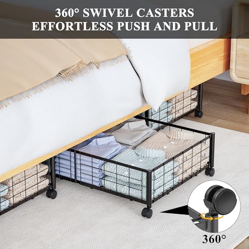 Hleelomi Under Bed Storage with Wheels, 360° Rotating - Image 4