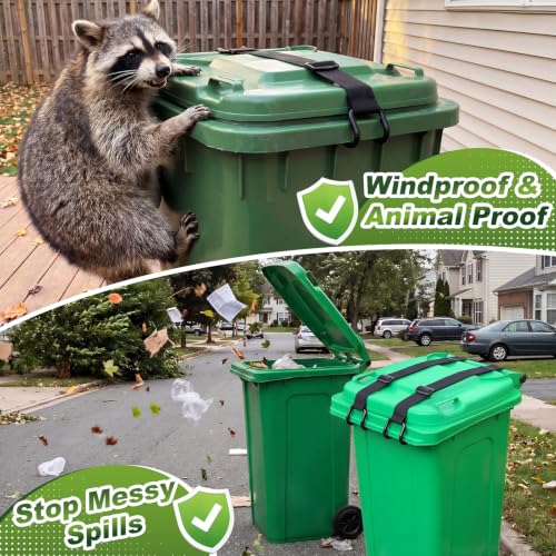4 Pack Trash Can Lid Lock Outdoor Garbage Strap for Raccoon - Image 6