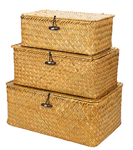 Yesland Small Shelf Baskets with Lid Set of 3, Compa | All Products - Image 2