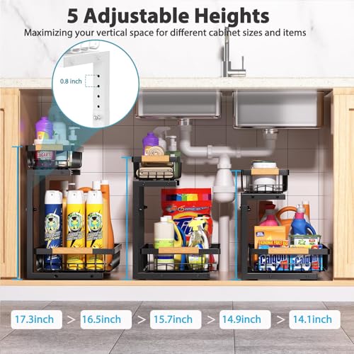 Liuoud Under Sink Organizer 2 Pack, 2 Tier Slide Out | All Products - Image 4