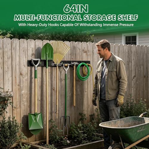 64" Garage Tool Organizer Wall Mount - 720lbs Garden Tool - Image 8