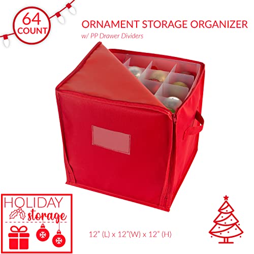 Simplify 64 Count Stackable Ornament Storage Tote | Home Organization - Image 5