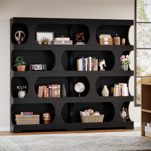 Tribesigns 71" Tall Black Bookcase, 4-Tier Wood Bookshelf - Image 4